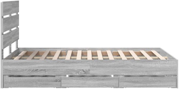 vidaXL Bettrahmen Graues Sonoma 120 x 190 cm Ingenieurs Holz 3411852 Bild 9