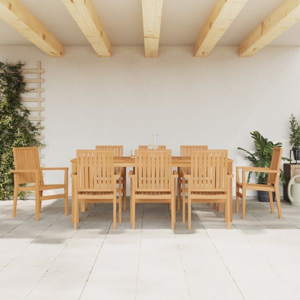 vidaXL 9-tlg. Garten-Essgruppe Massivholz Teak 3157922