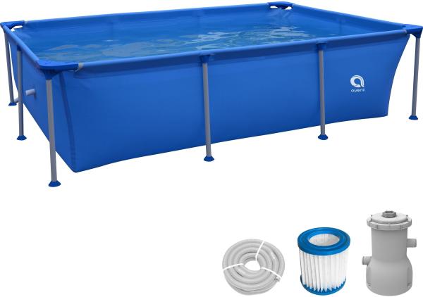 Avenli Frame Rectangular Pool Set 258 x 179 x 66 cm, Aufstellpool, rechteckig, mit Pumpe, blau