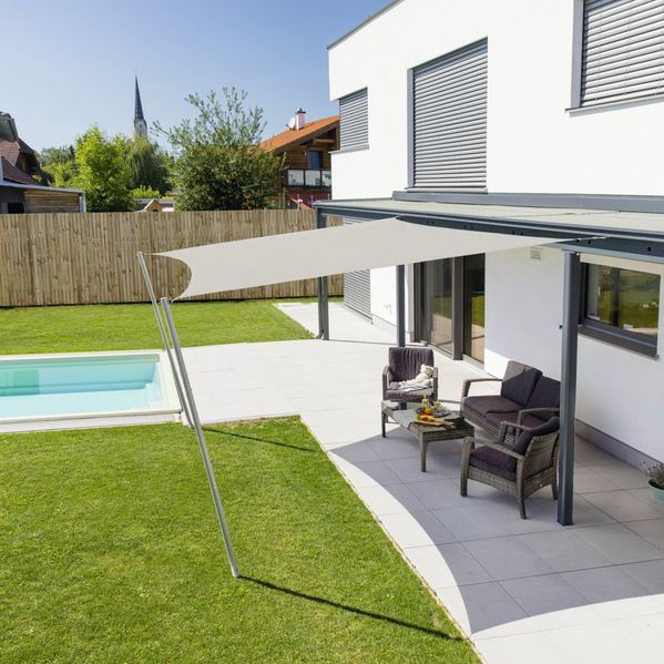 Windhager Sonnensegel Cannes 4x4m cream Sonnenschutz UV-Schutz Sonnendach