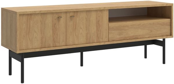 Selsey 'Olar' TV-Element mit Schublade, Holzoptik Hickory Natur, ca. 56 x 154 x 38 cm