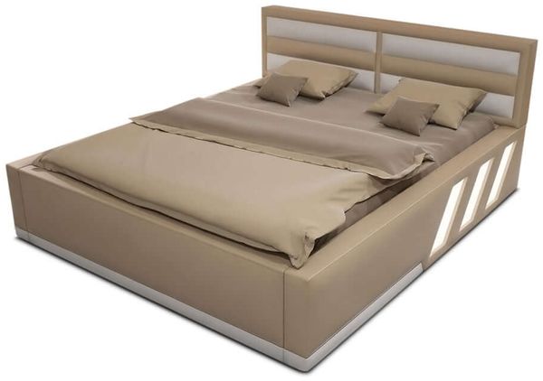 Wasserbett Apollonia Komplett-Set – Komfort pur - Sandbeige-Weiß - 200x220 cm