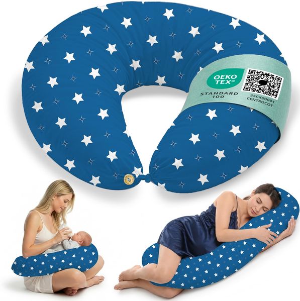 Stillkissen Schwangerschaftskissen XXL 200x70 cm Lagerungskissen für Baby/Erwachsene Kissen für Schwangere Seitenschläferkissen mit Bezug aus Baumwolle Ergonomisch & Multifunktional 100% Waschbar