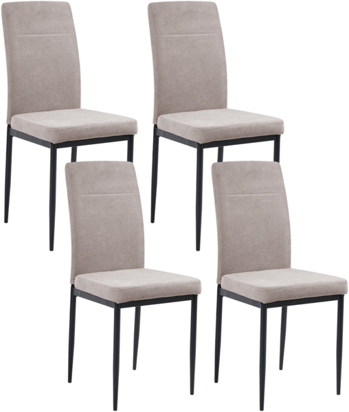 Esszimmerstuhl 4er Set RINER Stoff Taupe