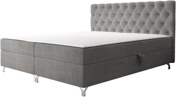 Mirjan24 Boxspringbett mit H3-Matratze Cylio II, grau, 180 x 200 cm