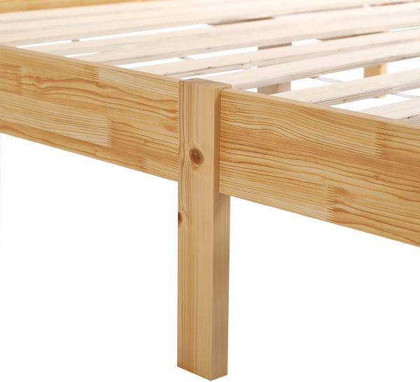 Rattanbett 160x200 cm Jugendbett Erwachsenenbett Doppelbett Kiefer Rattan Naturstil Bild 10