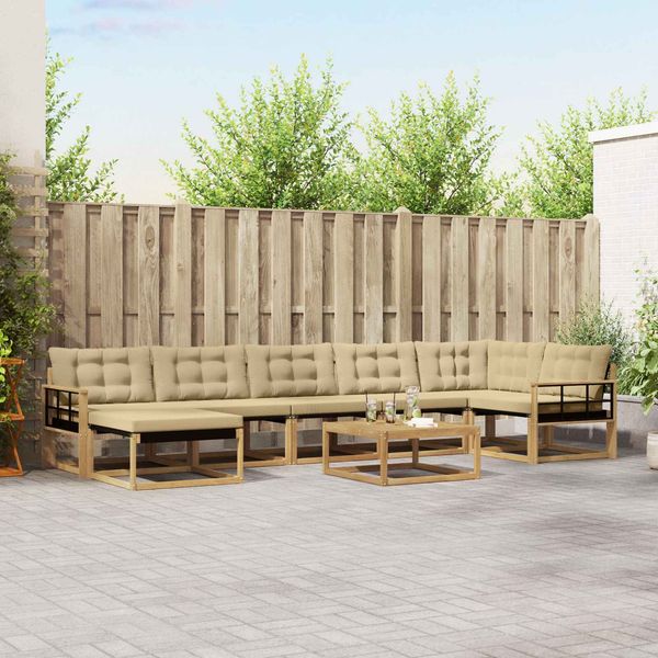 vidaXL Outdoor-Sofagarnitur 8 pcs Weiß und Beige 79 x 79 x 37 cm 3388931