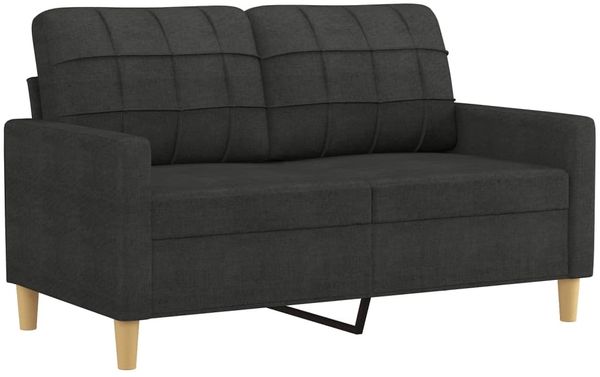 vidaXL 2-tlg. Sofagarnitur mit Kissen Schwarz Stoff 3201278 Bild 3