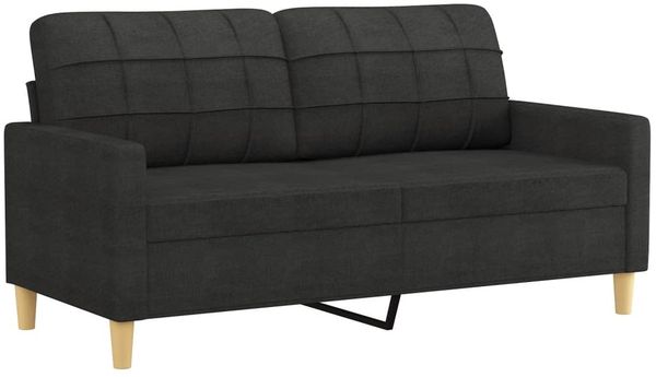 vidaXL 2-tlg. Sofagarnitur mit Kissen Schwarz Stoff 3201278 Bild 4