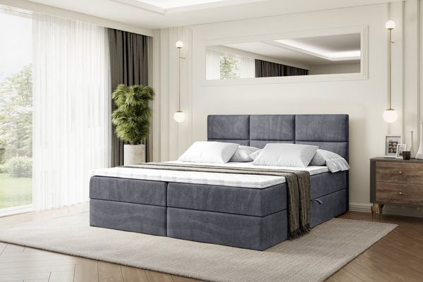 ALTDECOR Boxbett OHIO (Multipocket-Matratze H4, H3 Matratze Bonellfederung, Topper, Kopfteil)