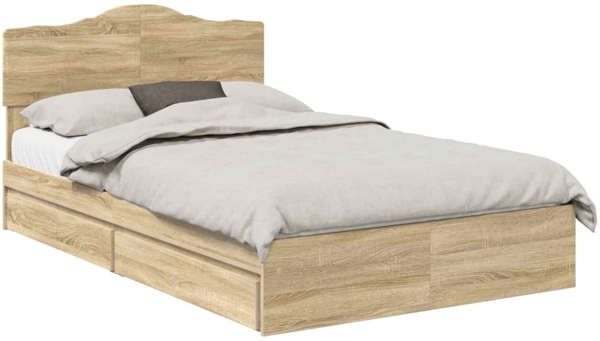 vidaXL Aufbewahrungsbett Sonoma-Eiche 120x190 cm Holzwerkstoff 3413119