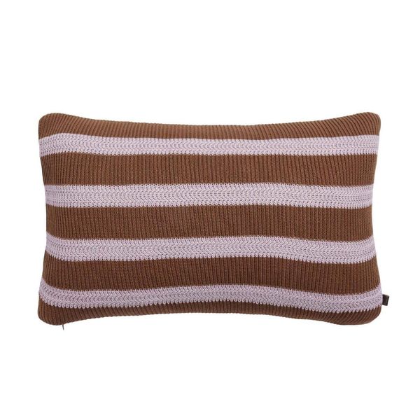 Marc O Polo Strick Dekokissen Plaid Structure Knit | 30x50 cm | toffee-brown