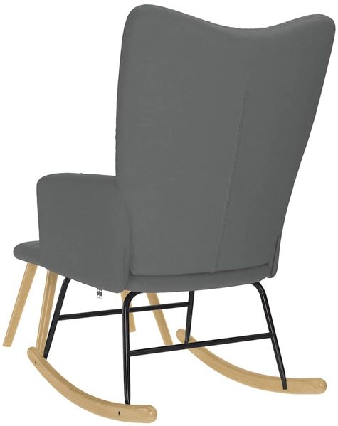 vidaXL Schaukelstuhl mit Fußhocker Dunkelgrau Stoff 4016801 Bild 7