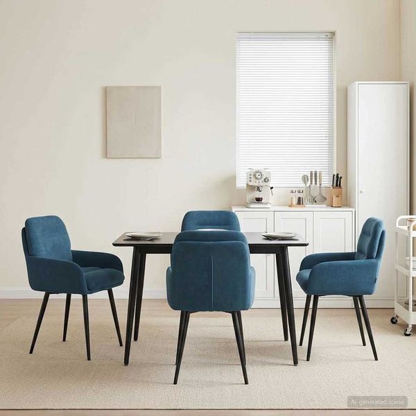 vidaXL Esszimmerstühle 4 pcs Samt (V) Blau 59 x 59,5 x 90 cm 3428244