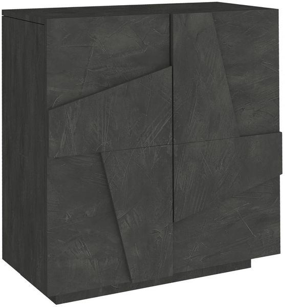 Dmora Schuhregal Apetta, Mehrzweckschrank mit 2 Türen, Schuhregal für den Eingangsbereich, 100 % Made in Italy, 81 x 38 x 86 cm, Schiefer mit Details,