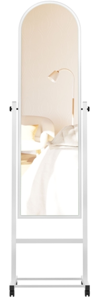 CLP Standspiegel Evoir mit Laufrollen neigbar und 360 Grad drehbar,weiß Bild 5