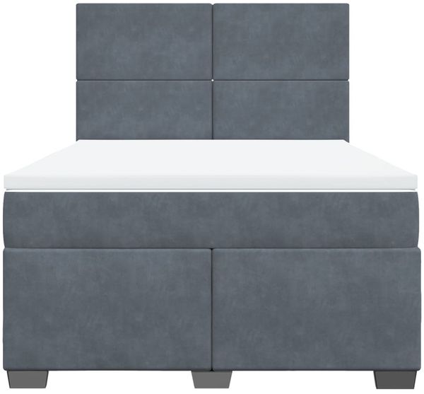 vidaXL Boxspringbett mit Matratze Dunkelgrau 160x200 cm Samt 3293249 Bild 6