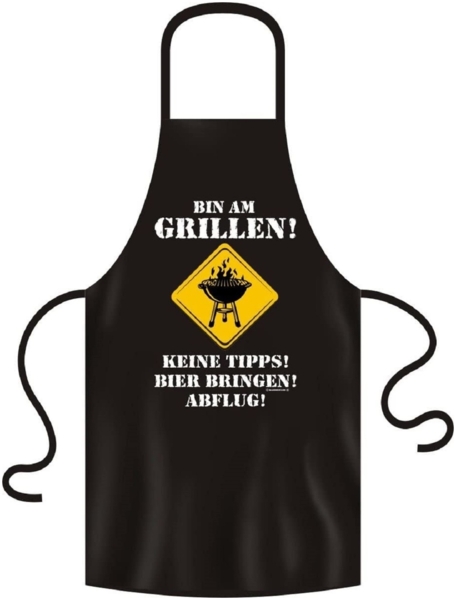 Rahmenlos Grillschürze "Bin am Grillen! Keine Tipps! Bier bringen! Abflug" Bild 1