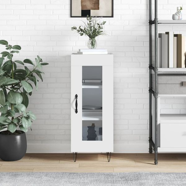 vidaXL Sideboard Hochglanz-Weiß 34,5x34x90 cm Holzwerkstoff 828790