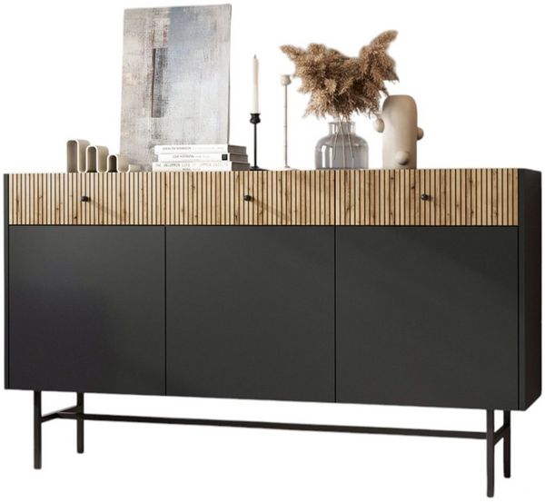 Compleo Kommode mit 3 Schubladen und dreitürig DAVS, Modern design
