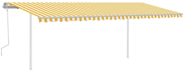 vidaXL Markise Manuell Einziehbar mit LED 6x3 m Gelb und Weiß 3070003