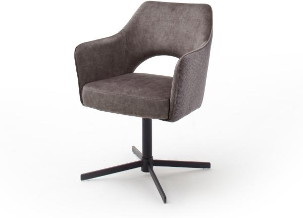 Esszimmerstuhl >Viannos< (2-er Set) in Cappuccino aus Metall - 64x85x61 (BxHxT)