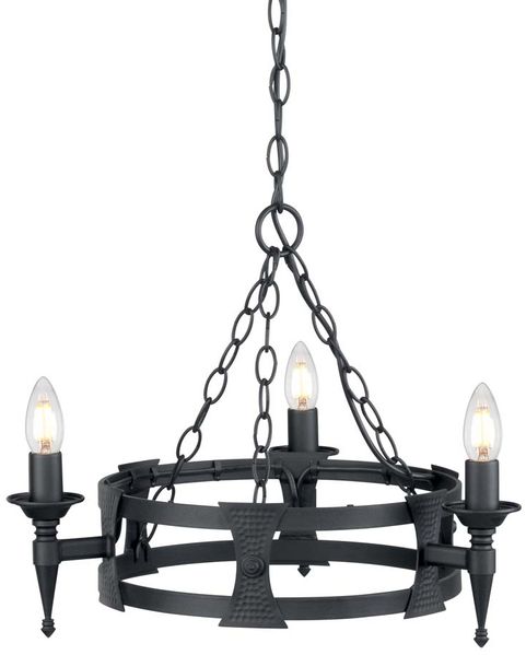 Kronleuchter, Hängeleuchte, Schmiedeeisen, D 52 cm