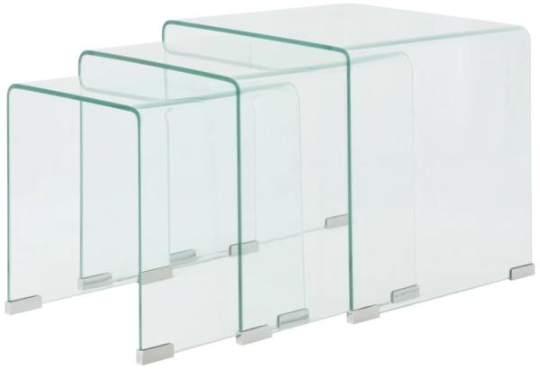 3er Set Satztisch Glas Transparent