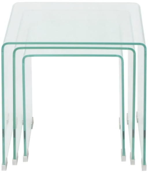 3er Set Satztisch Glas Transparent