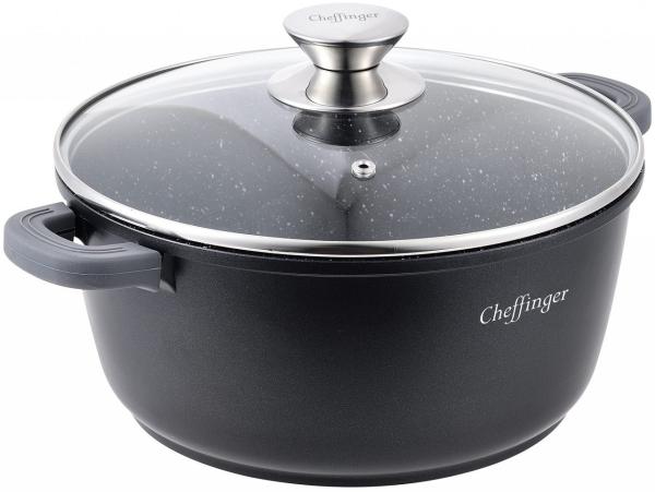 Kochtopf Topf Kasserolle Glasdeckel Aluguss Induktion Ø20cm Cheffinger CF-DC20