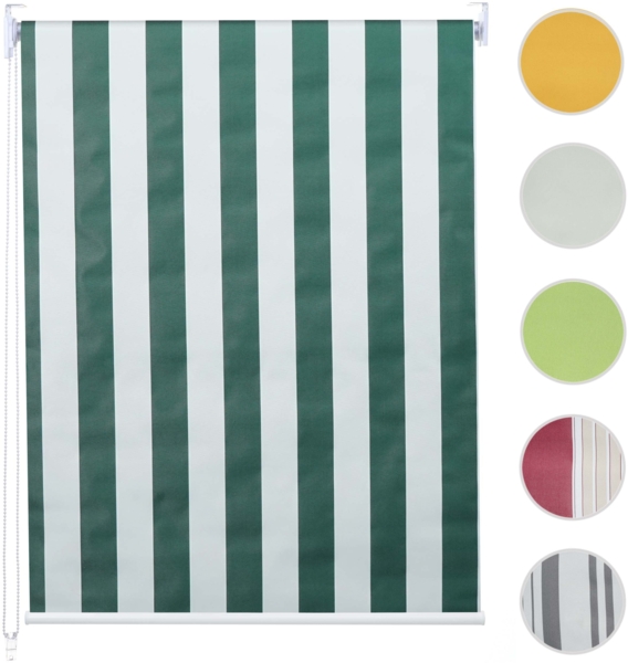 Rollo HWC-D52, Fensterrollo, blickdicht , grün/weiß, 110x160 cm Bild 6