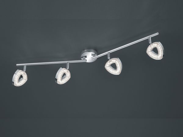 LED Deckenstrahler TOURS 4-flammig Silber Chrom, Breite 80cm