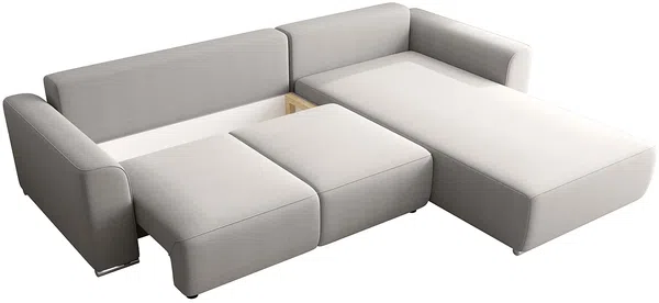 Vente-unique - MELTANA Sofa Stoff Grau - B 195 cm x H 84 cm x L 293 cm Bild 5