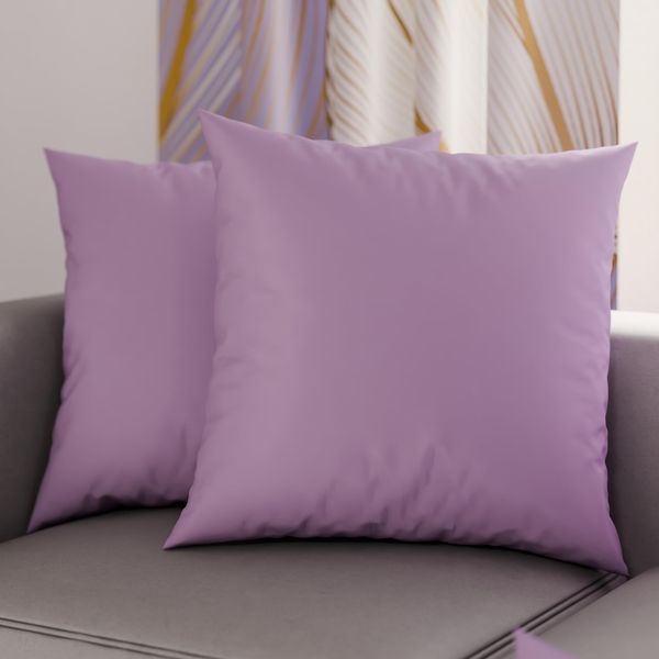 PETTI Artigiani Italiani – 2er-Set Kissenbezüge 50x50 cm aus Mikrofaser, Zierkissenbezüge für Schlafzimmer & Sofa, Uni Lila, 100 % Made in Italy