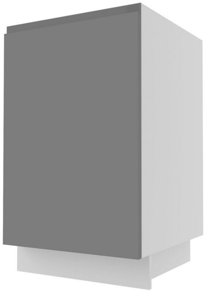 Küchenunterschrank AVELLINO 60x50x82cm 1-türig grifflos Farbe: weiß Acryl Hochglanz / weiß (AV-D1D/60)