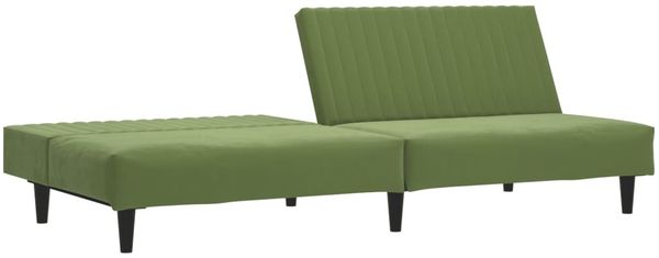 vidaXL Schlafsofa 2-Sitzer Hellgrün Samt 375929 Bild 4