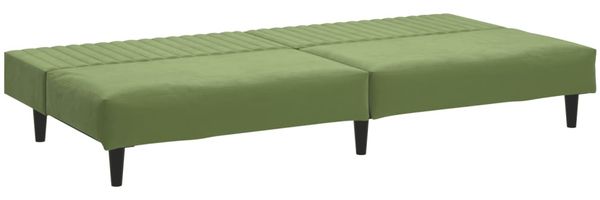 vidaXL Schlafsofa 2-Sitzer Hellgrün Samt 375929 Bild 6