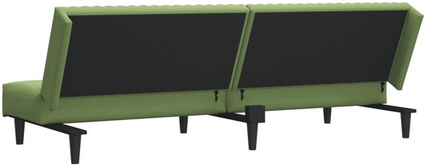 vidaXL Schlafsofa 2-Sitzer Hellgrün Samt 375929 Bild 8