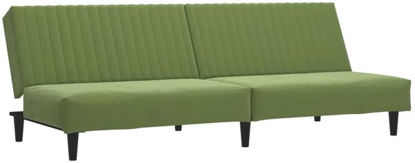 vidaXL Schlafsofa 2-Sitzer Hellgrün Samt 375929 Bild 2