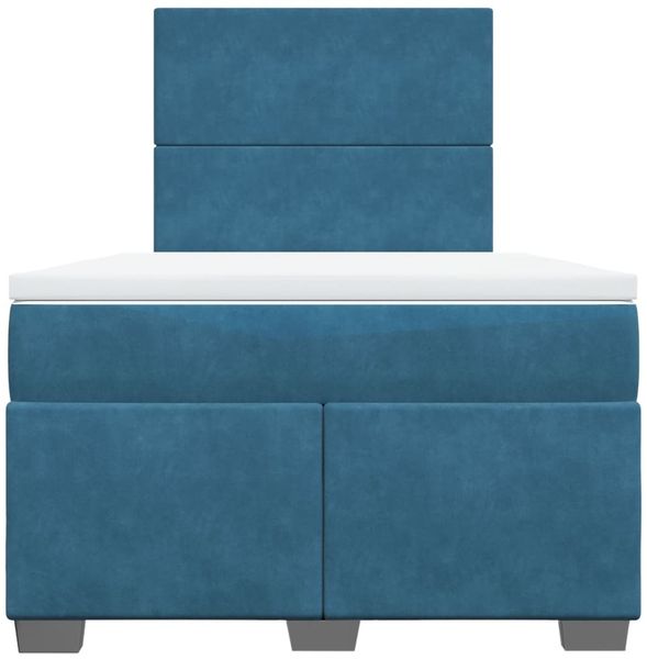 vidaXL Boxspringbett mit Matratze Blau 120x200 cm Samt 3293180 Bild 6