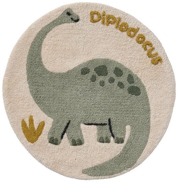 vertbaudet Kinderteppich Runder Kinderzimmer Teppich MINISAURUS