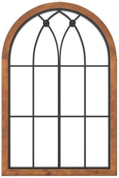 COSTWAY Wandspiegel, mit Fensteroptik, Bogen Spiegel Vintage, 60x90cm