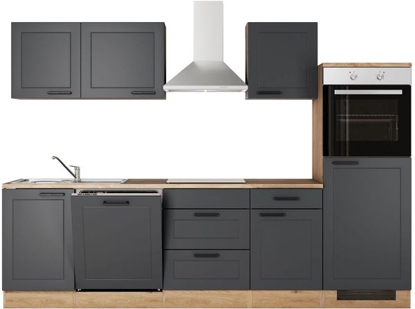 Flex-Well Küche Verona, wahlweise mit E-Geräten und Spüle in edelstahl oder schwarz