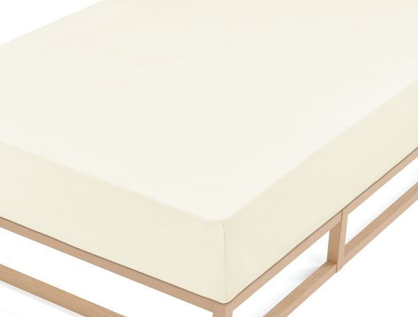 biberna Feinbiber-Spannbetttuch 0002744, natur, 1x 140x200 cm - 160x200 cm