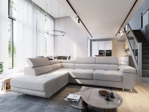 Masseno Ecksofa APIRO mit Schlaffunktion L-Form, Sofa mit Bettkasten
