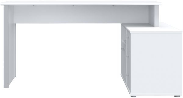 Eckschreibtisch >TEMPRA2< 3 Schübe, 2 Türen, weiss - 120,6x74,9x151,4cm (B/H/T)