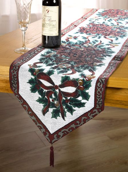 Emma Barclay Weihnachts-Tapisserie – Tischläufer, dekorative Weihnachtsessleinen, für kleine, mittelgroße oder große Tische, 33x183 cm