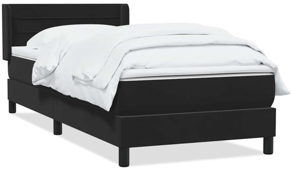 vidaXL Boxspringbett mit Matratze Schwarz 80x220 cm Samt 3318221