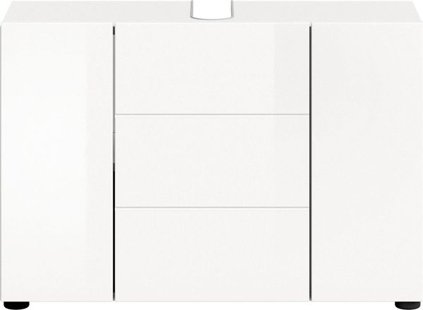 welltime Waschbeckenunterschrank Biel, Breite 82 cm, 3 Türen, 2 Einlegeböden, mit Siphonausschnitt (1-St) Badmöbel, Badschrank, Schrank, Unterschrank, Bad, Badezimmer