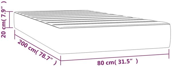 vidaXL Taschenfederkernmatratze Mittel Dunkelbraun 80x200x20 cm Stoff 347677 Bild 7
